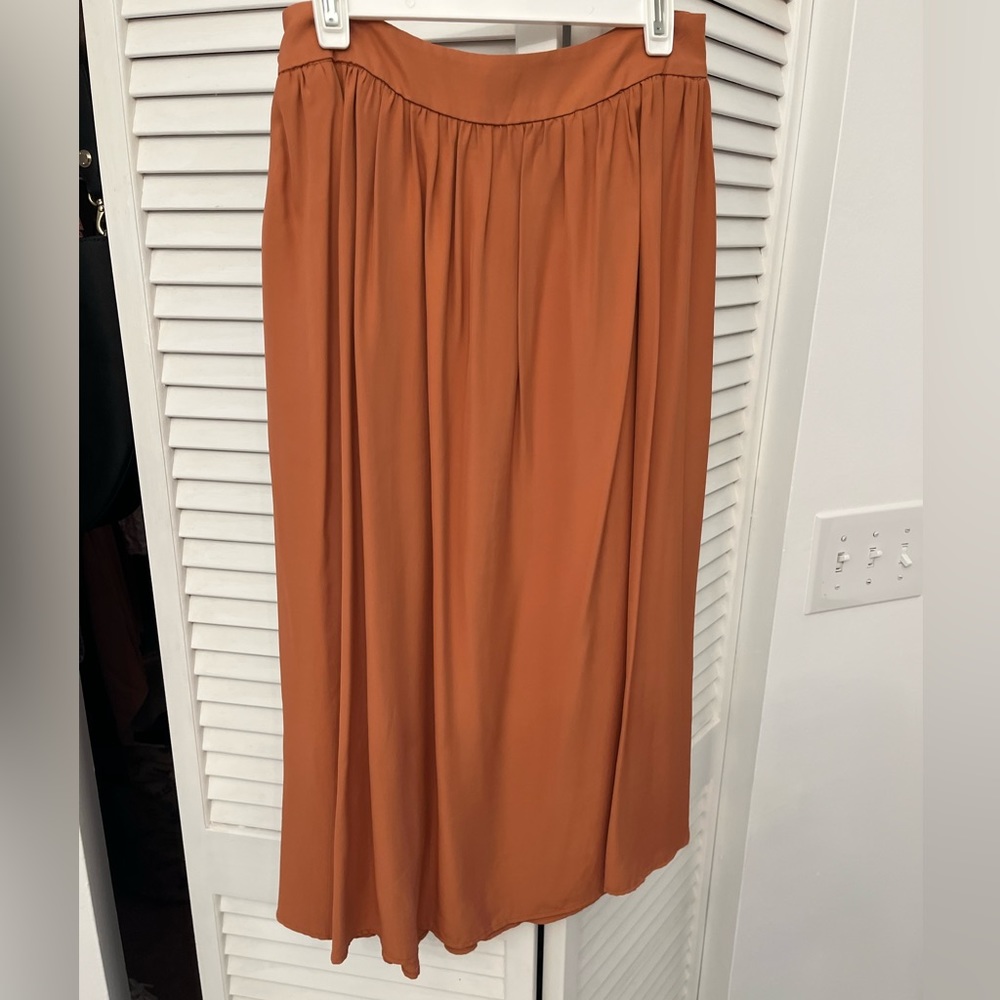 Orange flowy skirt